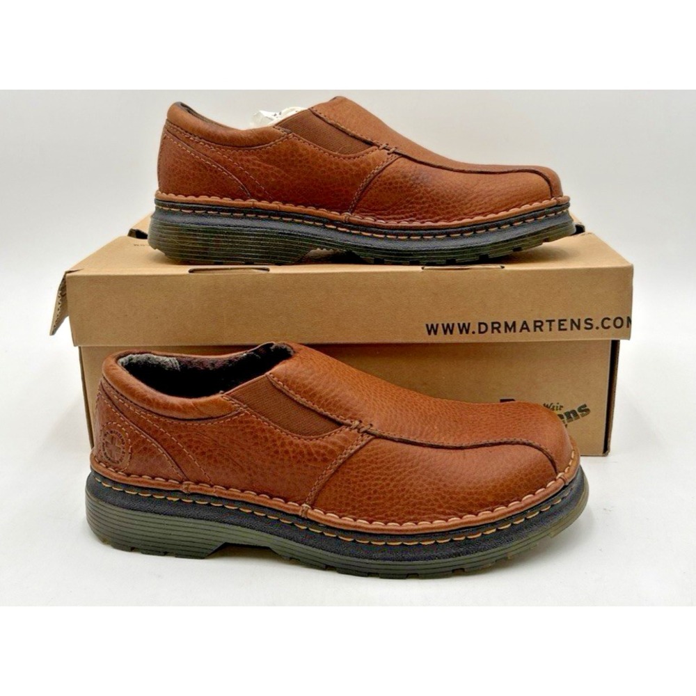 Dr. Martens Tevin Mens Size 7 Grizzly Tan Leather Slip On Loafers NIB